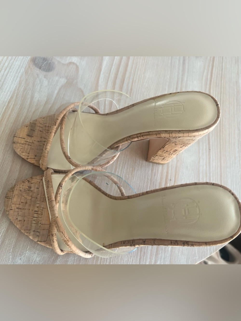 House of Harlow 1960 X Revolve Sasha Natural Cork Heels Size 7 - Picture 8 of 8